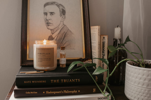 Perfect for book lovers, our Grace + Bloom literary candles are hand-crafted in our sunny shop from natural soy wax with cotton wicks for a clean burn experience, while their modern and minimalist design adds a special touch to any home. With warm, book-inspired scents and a cozy glow, you can create the perfect ambiance for unwinding and curling up with a good book! They also make a thoughtful and sophisticated gift idea for your favorite bookworm.