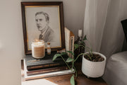 Perfect for book lovers, our Grace + Bloom literary candles are hand-crafted in our sunny shop from natural soy wax with cotton wicks for a clean burn experience, while their modern and minimalist design adds a special touch to any home. With warm, book-inspired scents and a cozy glow, you can create the perfect ambiance for unwinding and curling up with a good book! They also make a thoughtful and sophisticated gift idea for your favorite bookworm.  Light it up for a cozy evening of reading!