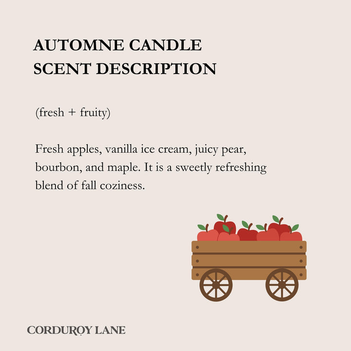 Fall Candle in Glass Pumpkin Jar | Autumn Apple, Vanilla Ice Cream, Pear, Bourbon, Maple