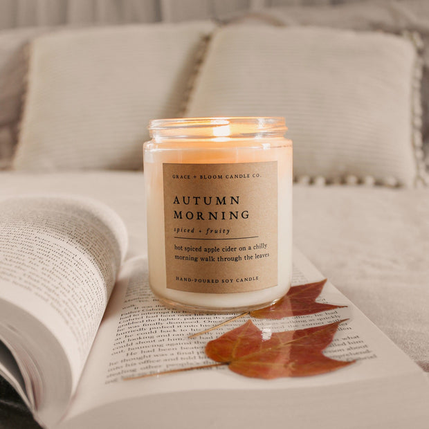 Autumn Morning | Fall Book Lover Candle, Dark Academia Gift, Literary Candle, Bookish Aesthetic Gift, Book Inspired Soy Candle